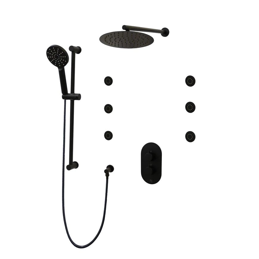 Three Way Thermostatic Shower System F57104 - W12ASB6 - Golzar Home