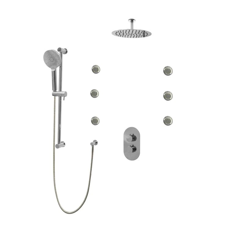 Three Way Thermostatic Shower System F57104 - W12ASB6 - Golzar Home