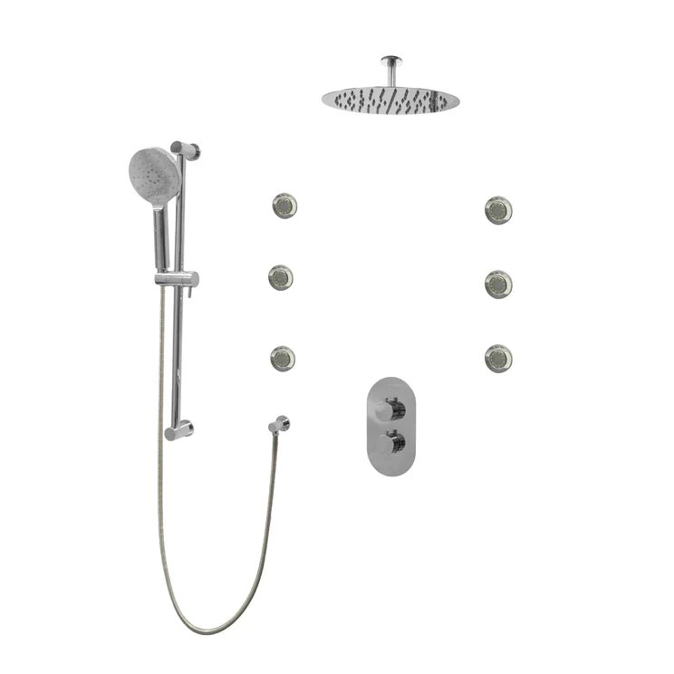 Three Way Thermostatic Shower System F57104 - W12ASB6 - Golzar Home