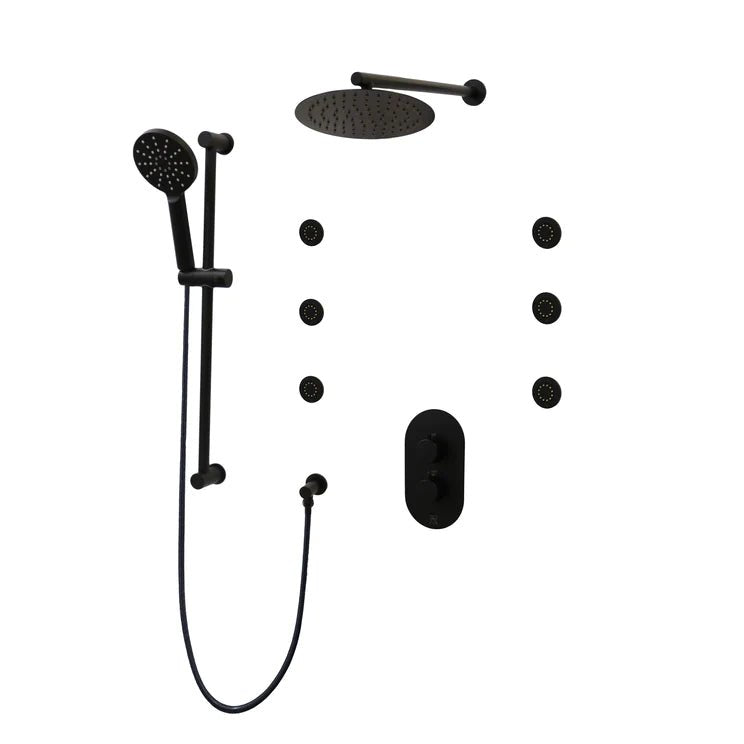Three Way Thermostatic Shower System F57104 - W12ASB6 - Golzar Home