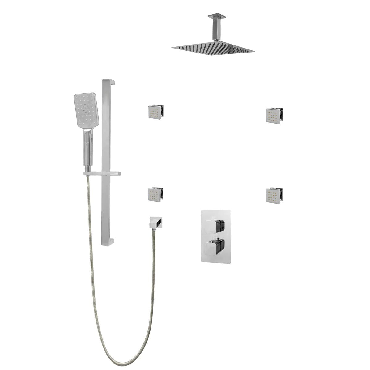 Three Way Thermostatic Shower System F57123 - W16ASB4 - Golzar Home