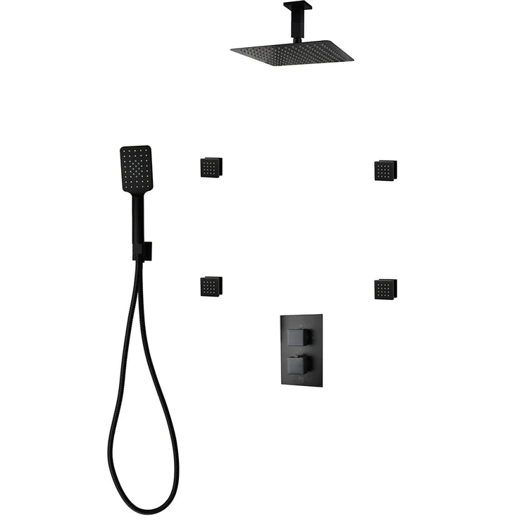Three Way Thermostatic Shower System F57123 - W16BSB4 - Golzar Home
