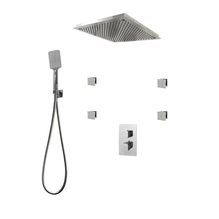 Three Way Thermostatic Shower System F57123 - W16BSB4 - Golzar Home