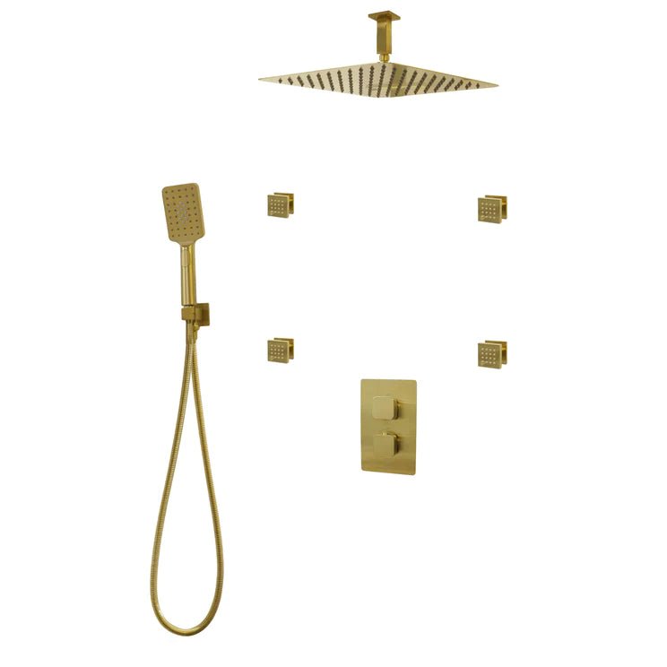 Three Way Thermostatic Shower System F57123 - W16BSB4 - Golzar Home