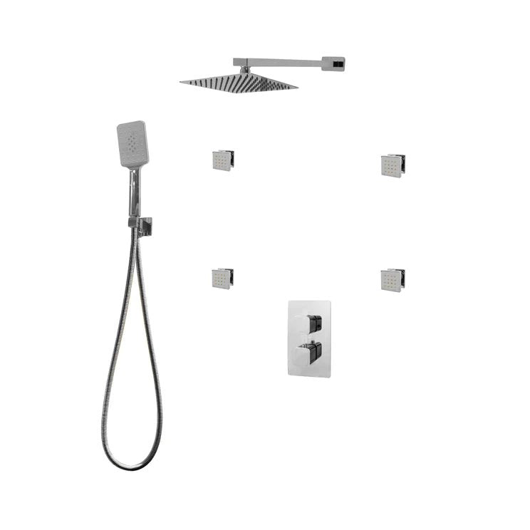 Three Way Thermostatic Shower System F57123 - W16BSB4 - Golzar Home