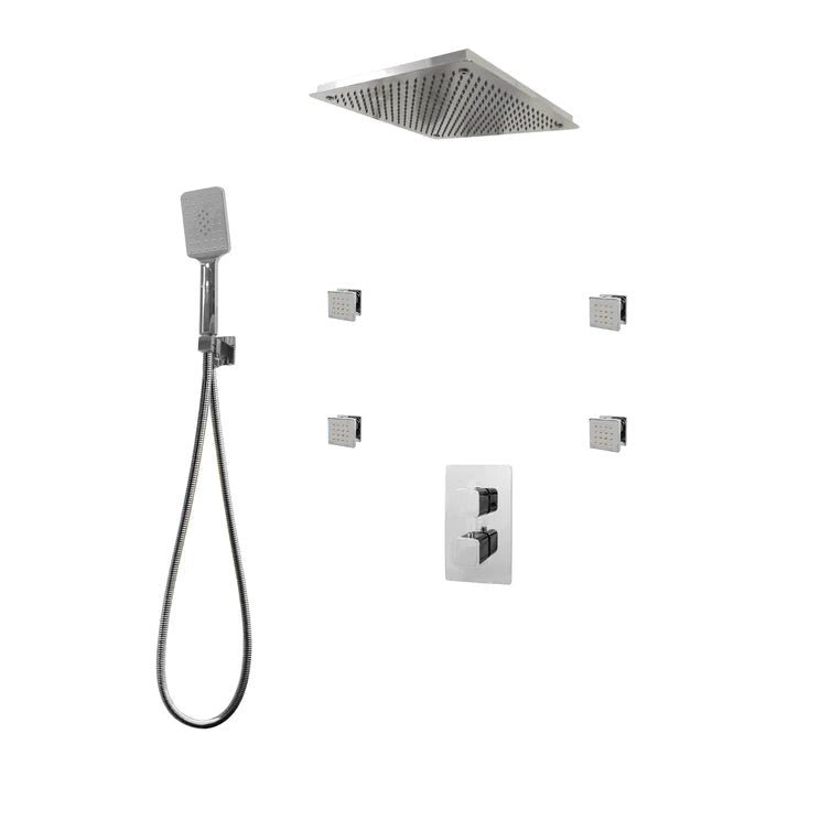 Three Way Thermostatic Shower System F57123 - W16BSB4 - Golzar Home