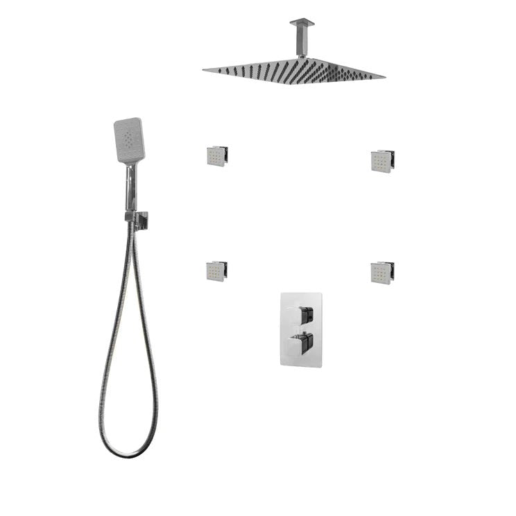 Three Way Thermostatic Shower System F57123 - W16BSB4 - Golzar Home