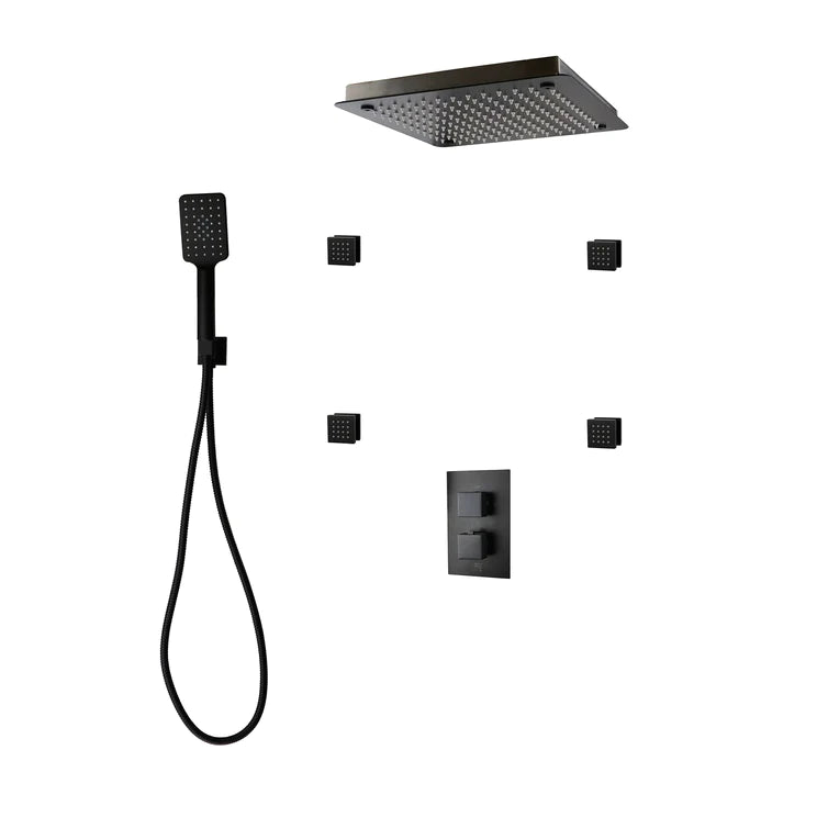 Three Way Thermostatic Shower System F57123 - W16BSB4 - Golzar Home