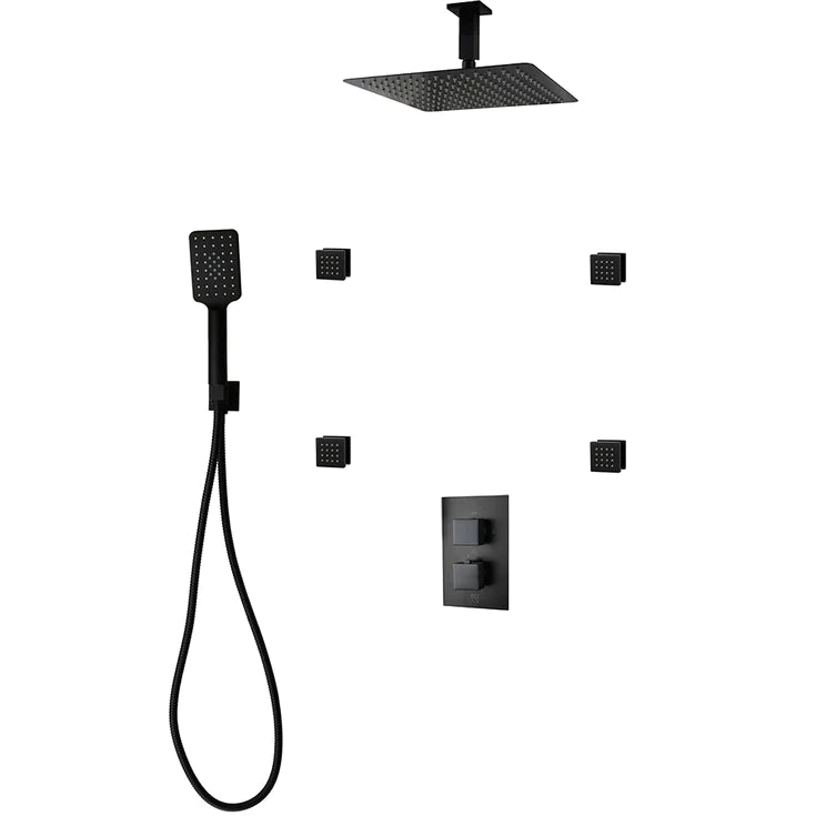 Three Way Thermostatic Shower System F57123 - W16BSB4 - Golzar Home