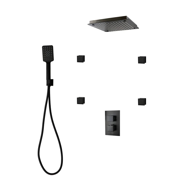 Three Way Thermostatic Shower System F57123 - W16BSB4 - Golzar Home