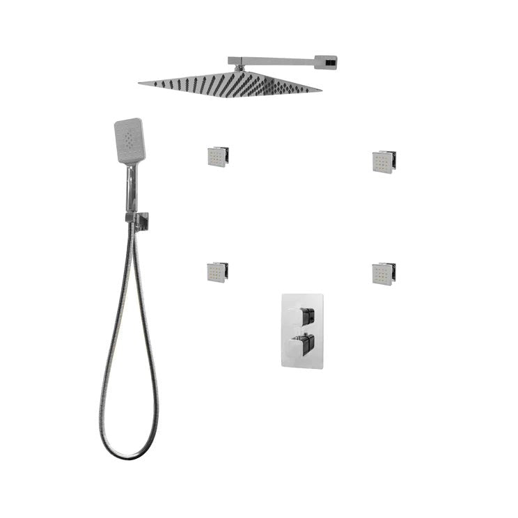 Three Way Thermostatic Shower System F57123 - W16BSB4 - Golzar Home