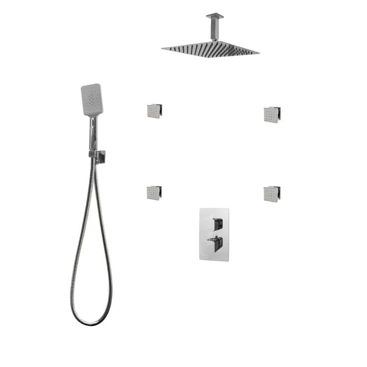 Three Way Thermostatic Shower System F57123 - W16BSB4 - Golzar Home