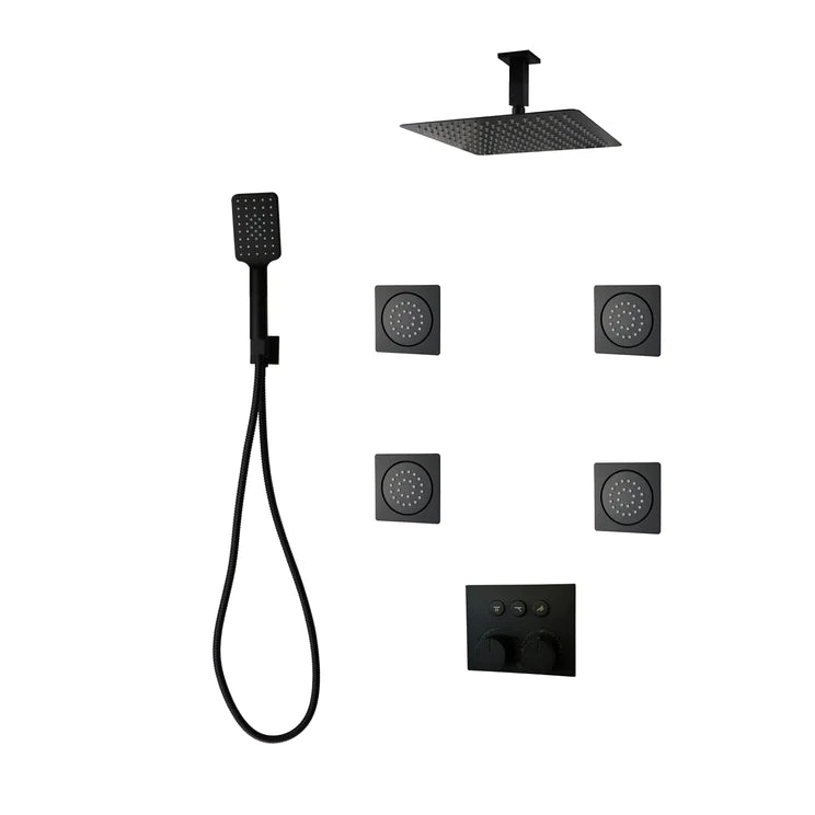 Three Way Thermostatic Shower System F59123 - 4C16BLB4 - Golzar Home