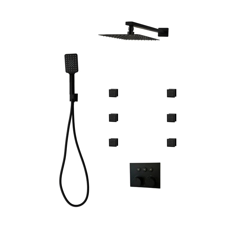 Three Way Thermostatic Shower System F59123 - W16BSB6 - Golzar Home