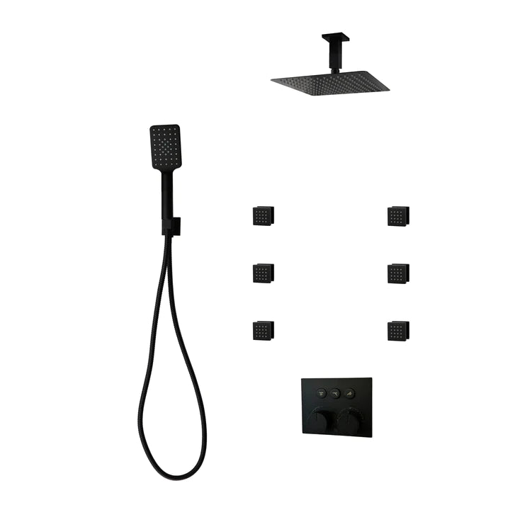 Three Way Thermostatic Shower System F59123 - W16BSB6 - Golzar Home