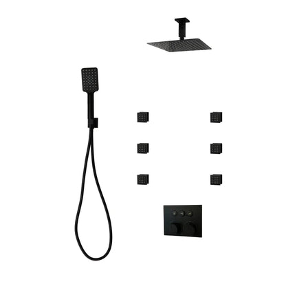 Three Way Thermostatic Shower System F59123 - W16BSB6 - Golzar Home