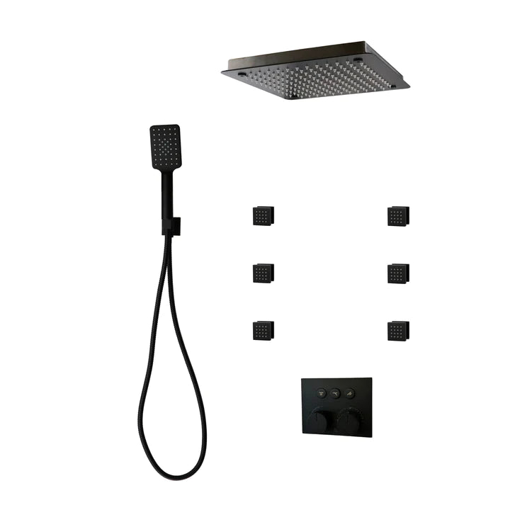 Three Way Thermostatic Shower System F59123 - W16BSB6 - Golzar Home
