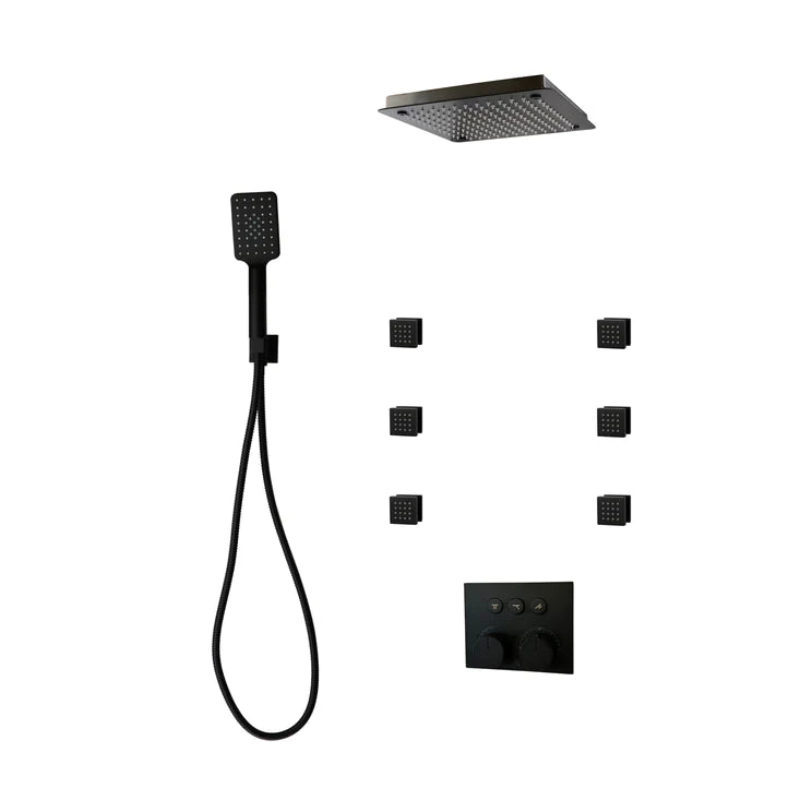 Three Way Thermostatic Shower System F59123 - W16BSB6 - Golzar Home