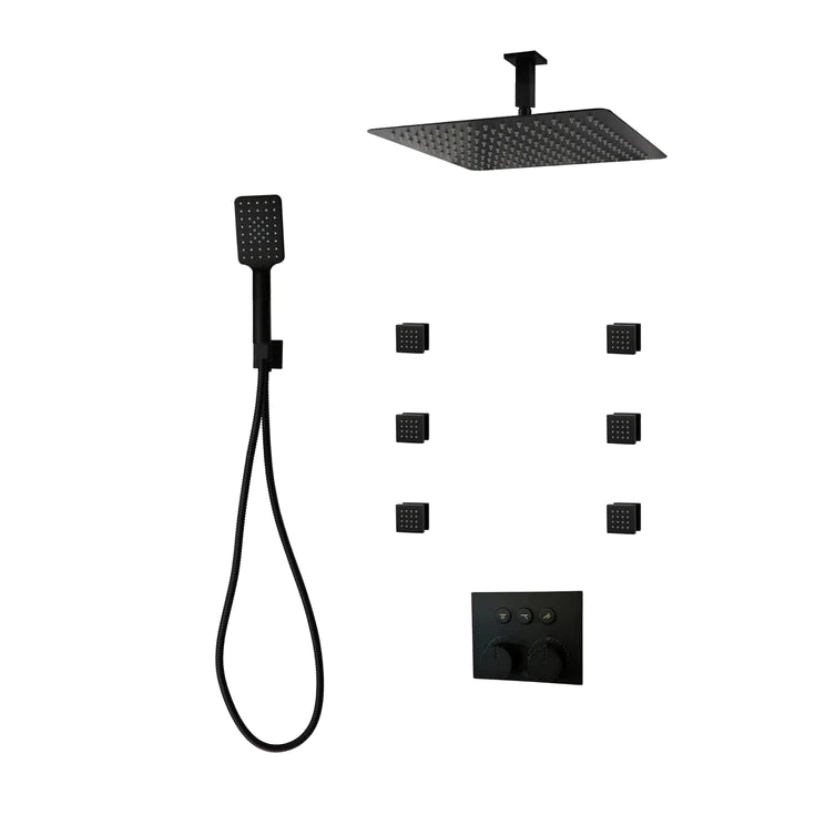 Three Way Thermostatic Shower System F59123 - W16BSB6 - Golzar Home
