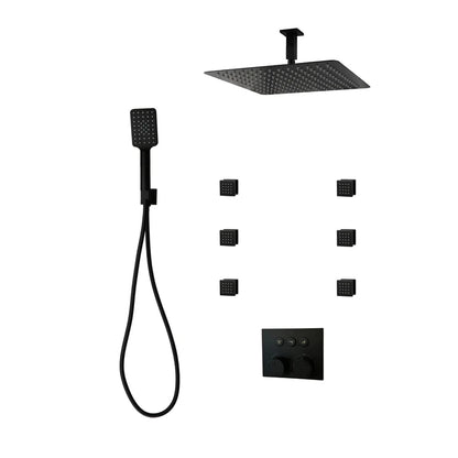 Three Way Thermostatic Shower System F59123 - W16BSB6 - Golzar Home