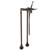 ROHL Campo Exposed Floor Mount Tub Filler With Handshower & Floor Pillar Legs Or Supply Unions