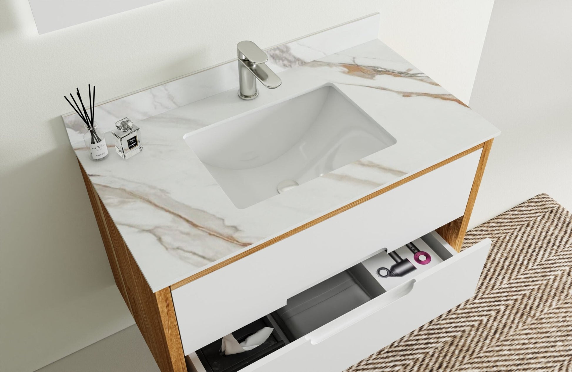 Tokyo Single Sink Bathroom Vanity - Golzar Home