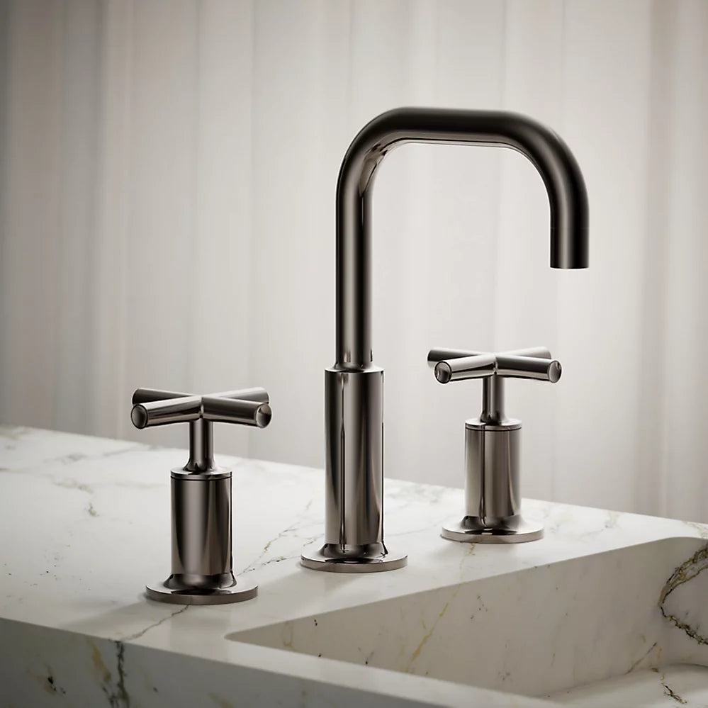 Purist® Widespread bathroom sink faucet with Cross handles, 1.2 gpm