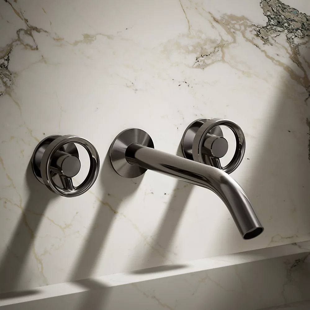Components® Wall-mount bathroom sink faucet Industrial handle trim