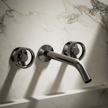 Components® Wall-mount bathroom sink faucet Industrial handle trim