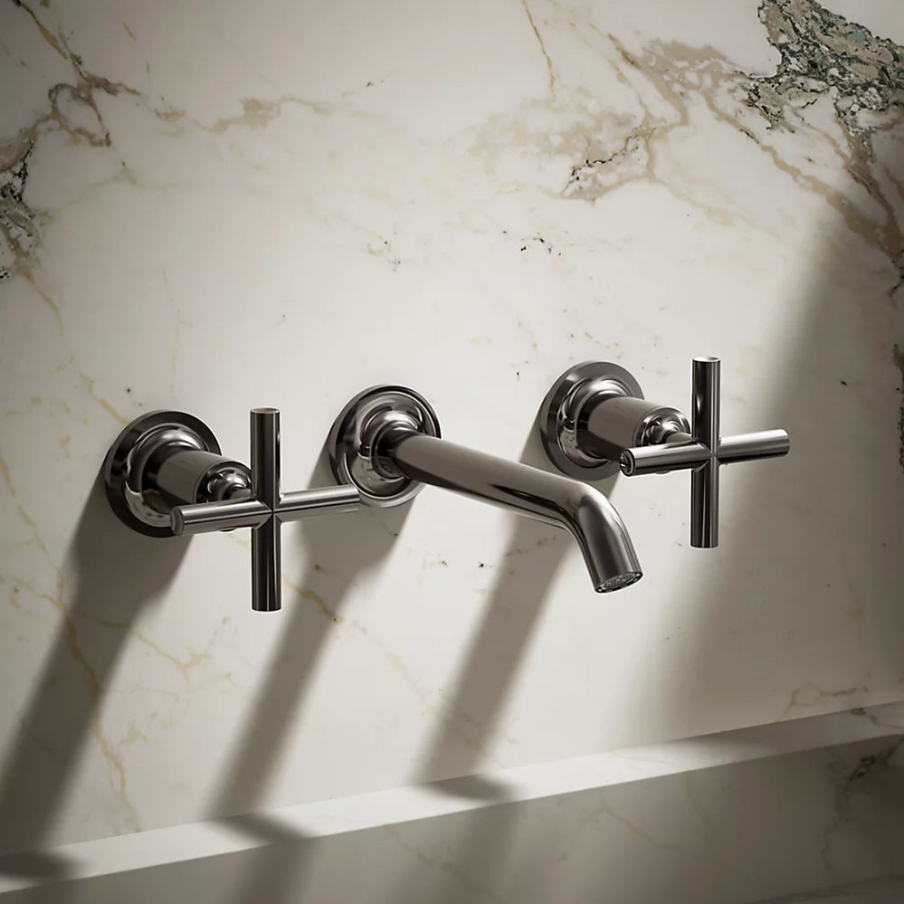 Purist® Wall-mount bathroom sink faucet trim with Cross handles, 1.2 gpm