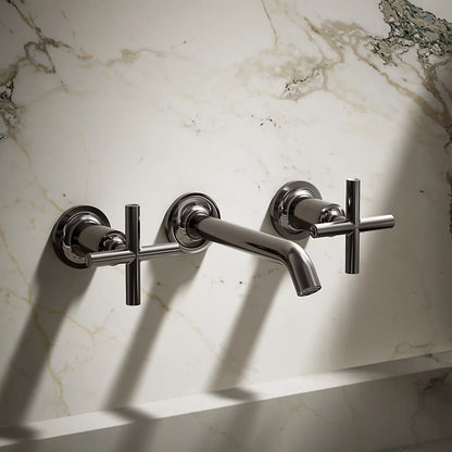 Purist® Wall-mount bathroom sink faucet trim with Cross handles, 1.2 gpm