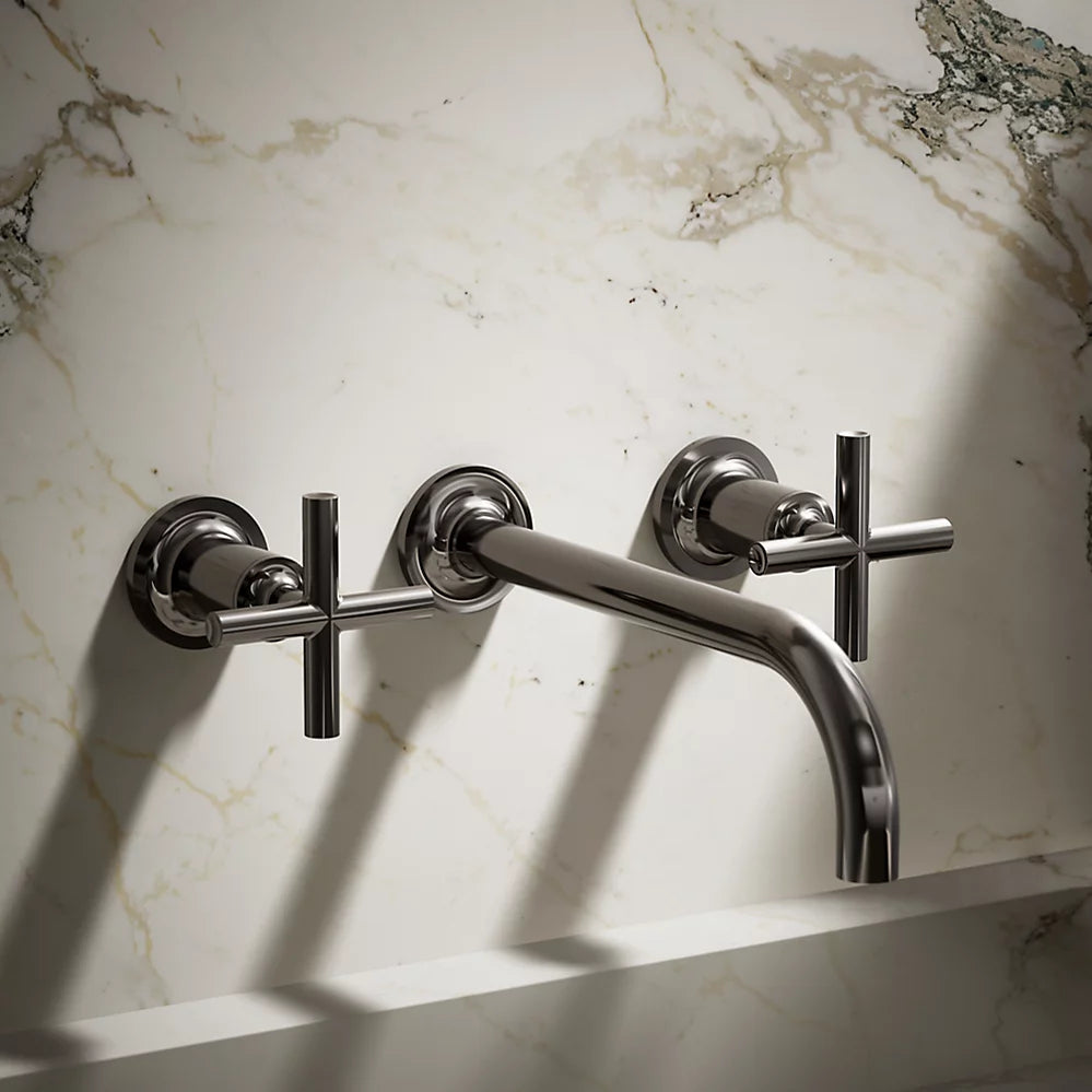Purist® Wall-mount bathroom sink faucet trim with Cross handles, 1.2 gpm