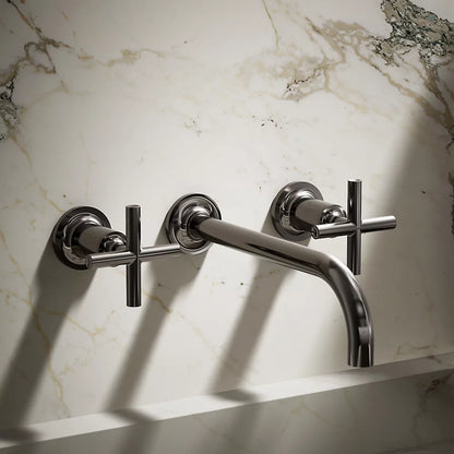 Purist® Wall-mount bathroom sink faucet trim with Cross handles, 1.2 gpm