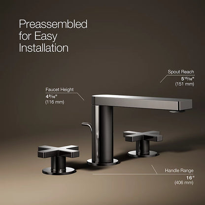 Composed® Widespread bathroom sink faucet with Cross handles, 1.2 gpm
