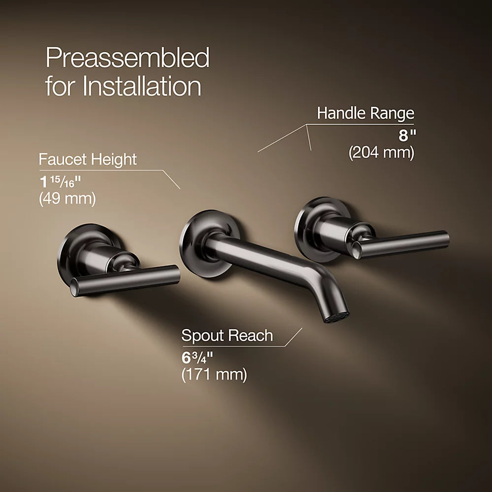 Purist® Wall-mount bathroom sink faucet trim with Lever handles, 1.2 gpm