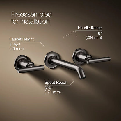 Purist® Wall-mount bathroom sink faucet trim with Lever handles, 1.2 gpm