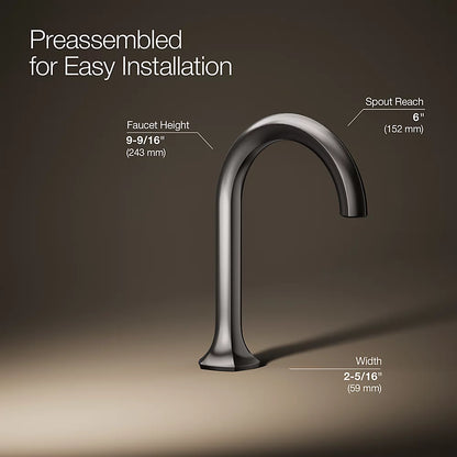 Occasion® Bathroom sink faucet spout with Cane design, 0.5 gpm
