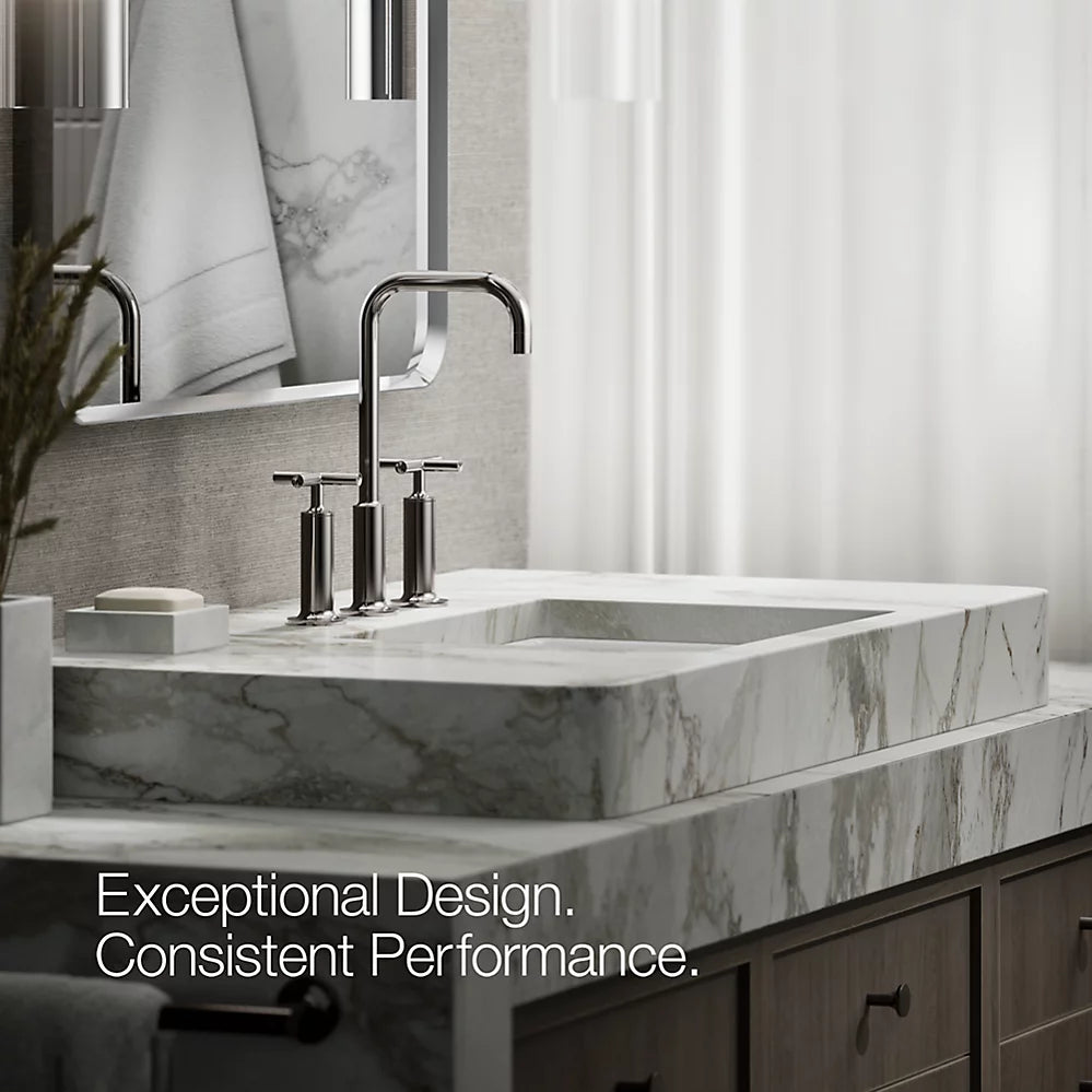 Purist® Widespread bathroom sink faucet with Cross handles, 1.2 gpm