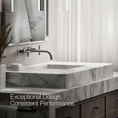 Purist® Wall-mount bathroom sink faucet trim with Cross handles, 1.2 gpm