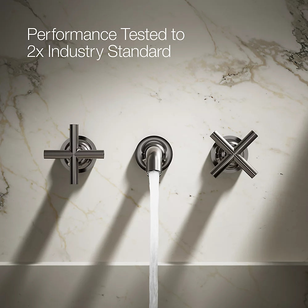 Purist® Wall-mount bathroom sink faucet trim with Cross handles, 1.2 gpm