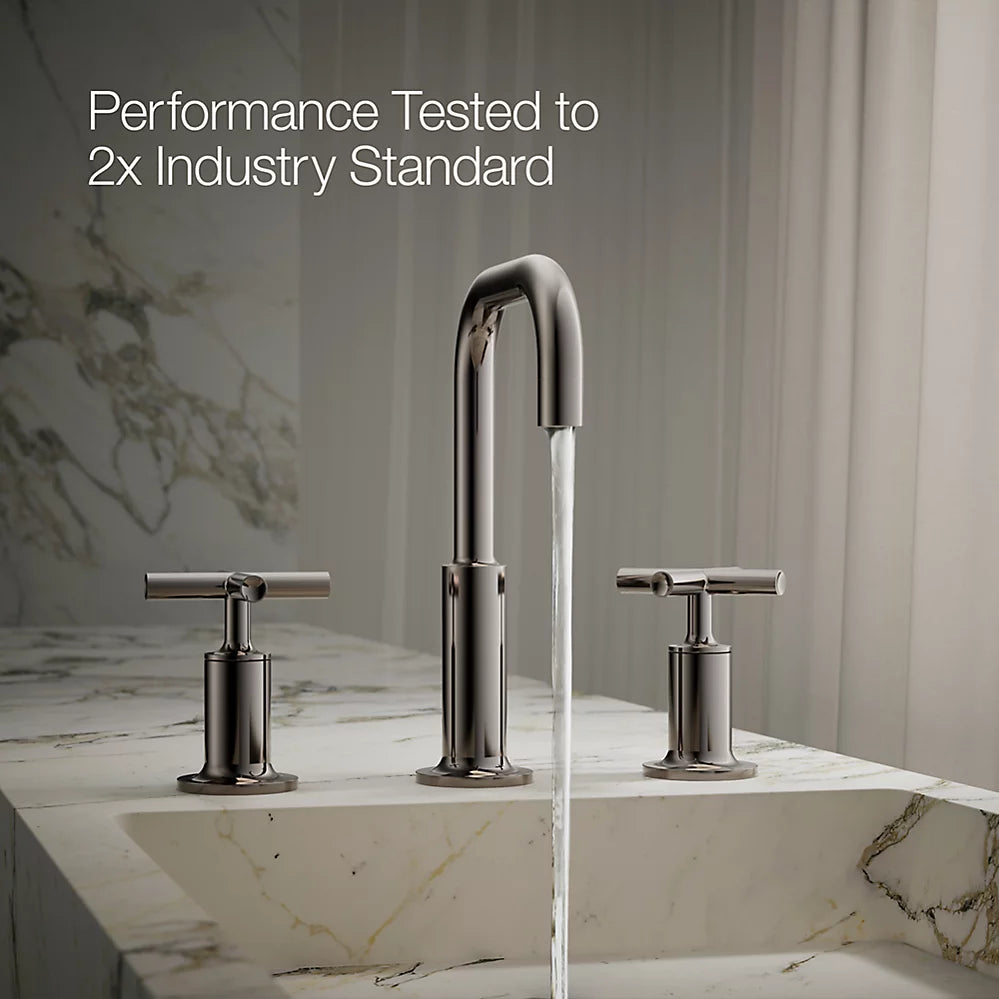 Purist® Widespread bathroom sink faucet with Cross handles, 1.2 gpm