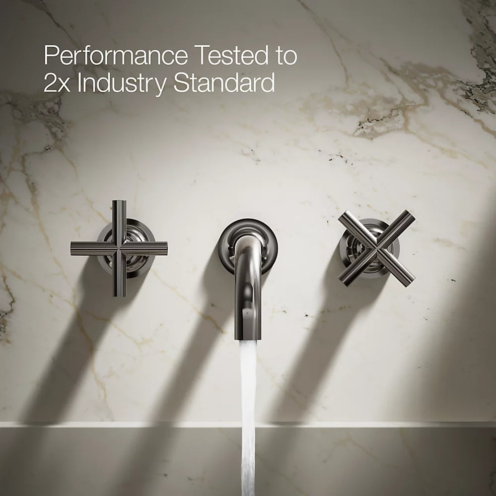 Purist® Wall-mount bathroom sink faucet trim with Cross handles, 1.2 gpm