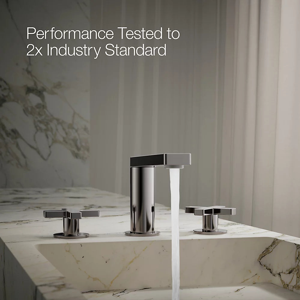 Composed® Widespread bathroom sink faucet with Cross handles, 1.2 gpm