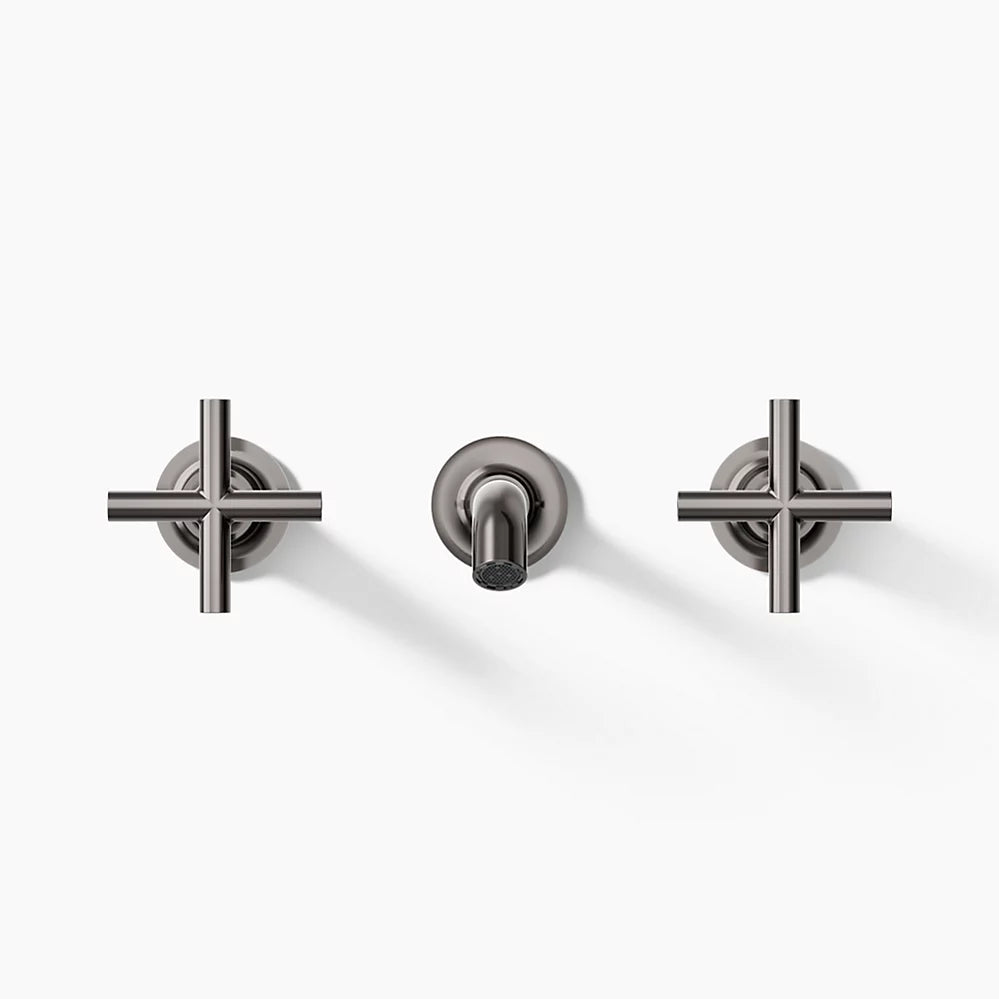 Purist® Wall-mount bathroom sink faucet trim with Cross handles, 1.2 gpm