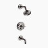 Purist® Rite-Temp® bath and shower trim kit with push-button diverter and cross handle, 2.5 gpm