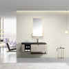 Prisma Modern Floating Bathroom Vanity – D32 Light Gray + D31 Dark Gray Top & Gold Frame