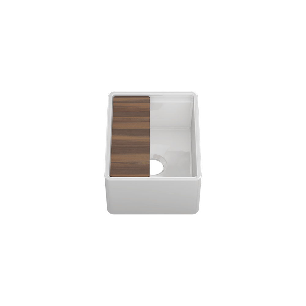 Julien Apron Front Undermount Single Bowl Bar Sink with Accessory Ledge, 15"x19"x8-3/4"