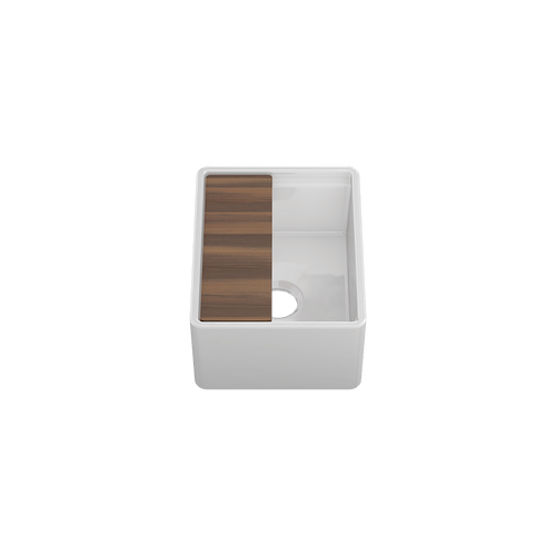 Julien Apron Front Undermount Single Bowl Bar Sink with Accessory Ledge, 15"x19"x8-3/4"