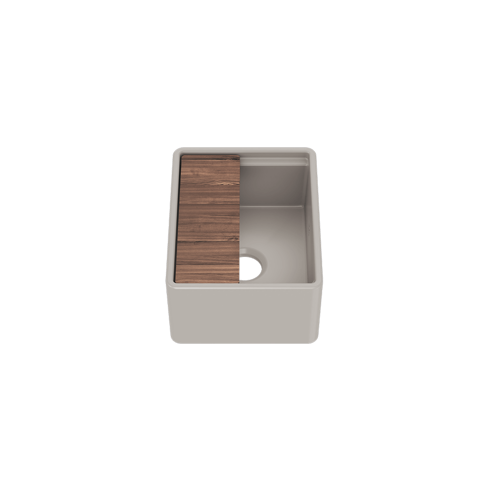 Julien Fira 15'' Single Bowl Kitchen Sink Matte Taupe Fireclay