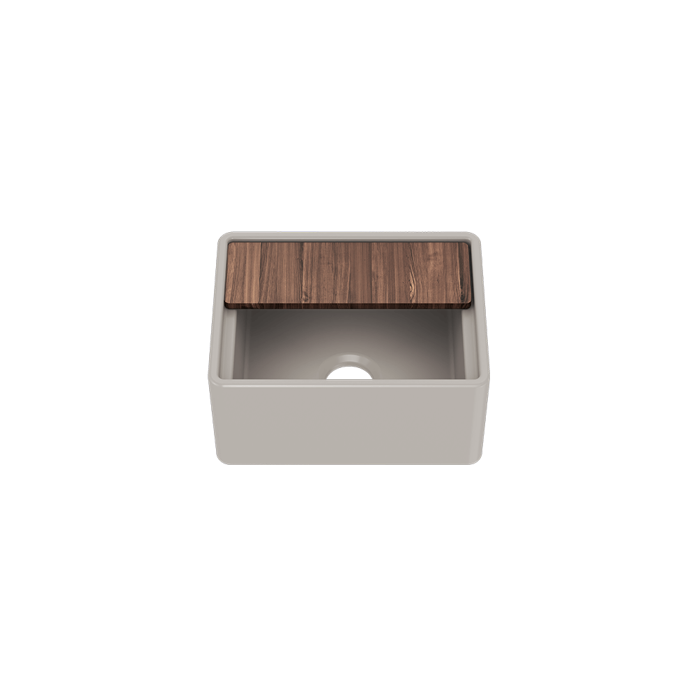 Julien Fira 15'' Single Bowl Kitchen Sink Matte Taupe Fireclay